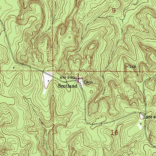 Topographic Map of Scotland Presbyterian Church, AL