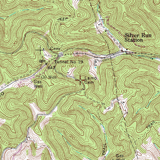 Topographic Map of Lamb Cemetery, WV