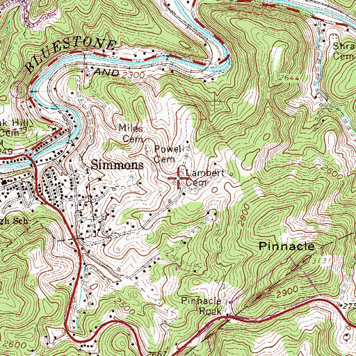 Topographic Map of Lambert Cemetery, WV