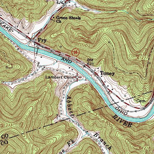 Topographic Map of Lambert Cemetery, WV