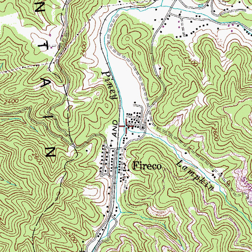 Topographic Map of Lampkin Branch, WV