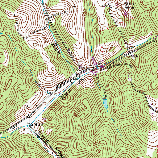 Topographic Map of Langfitt Run, WV