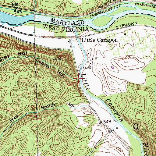 Topographic Map of Lapley Hollow, WV