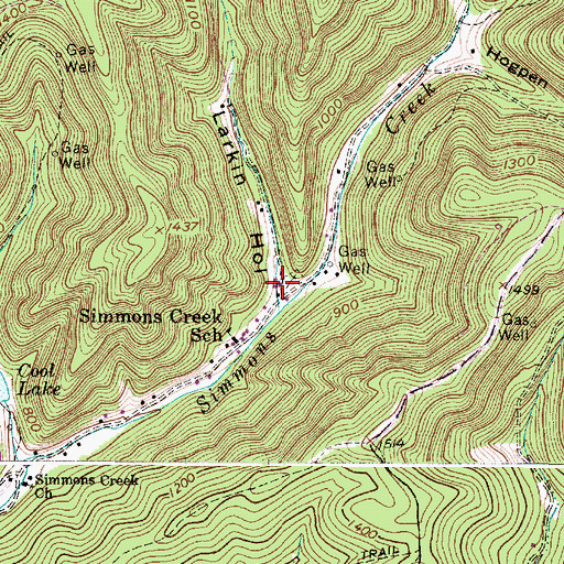 Topographic Map of Larkin Hollow, WV