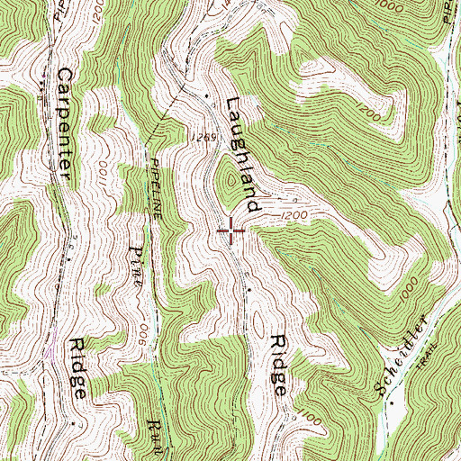 Topographic Map of Laughland Ridge, WV