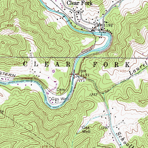 Topographic Map of Laurel Branch, WV