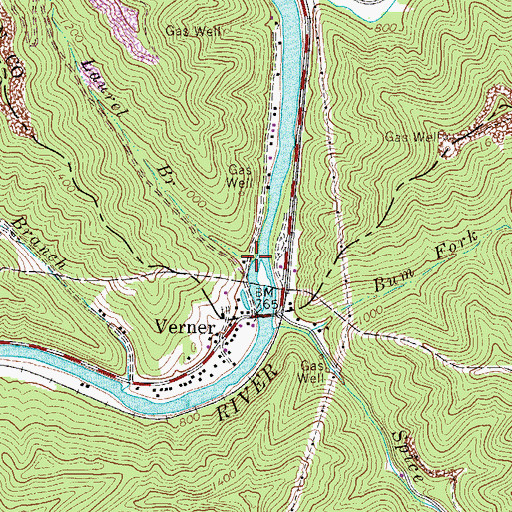 Topographic Map of Laurel Branch, WV