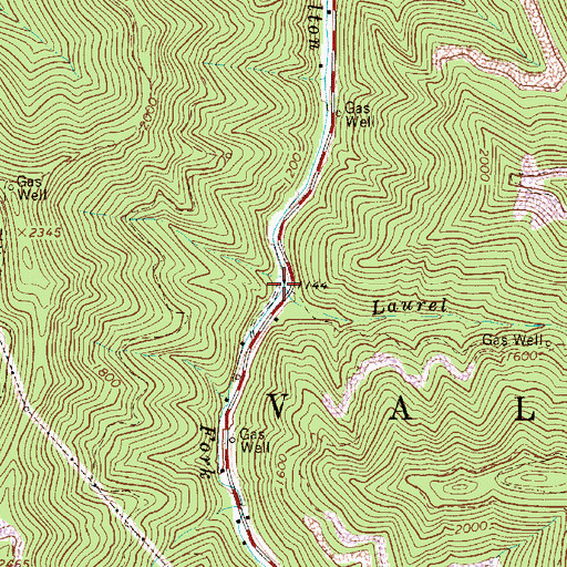 Topographic Map of Laurel Branch, WV