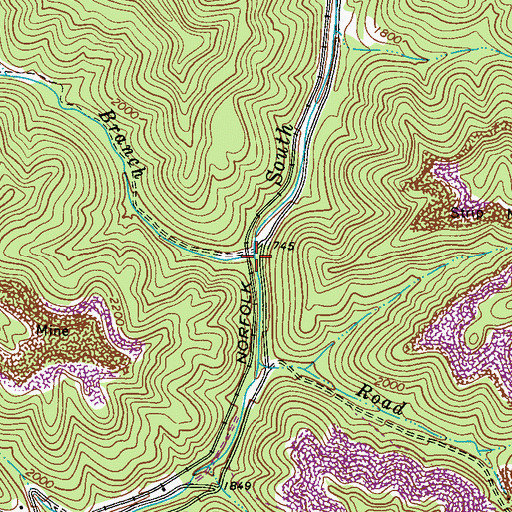 Topographic Map of Laurel Branch, WV