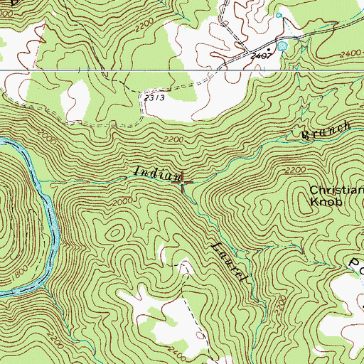 Topographic Map of Laurel Branch, WV