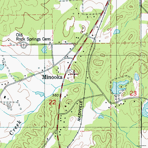 Topographic Map of Rock Springs Baptist Church, AL