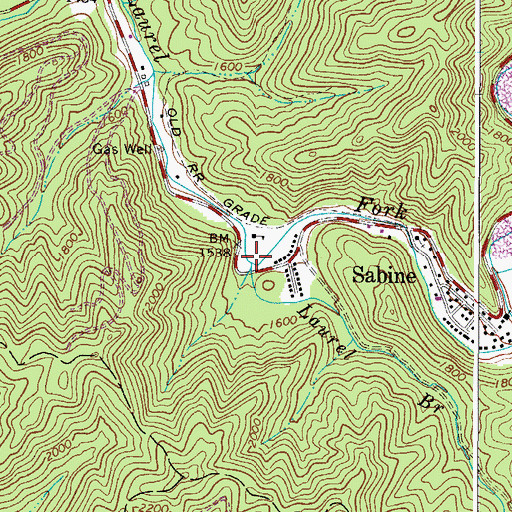 Topographic Map of Laurel Branch, WV