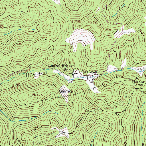 Topographic Map of Laurel Branch School (historical), WV