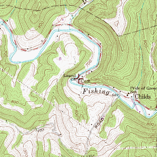Topographic Map of Laurel Church, WV