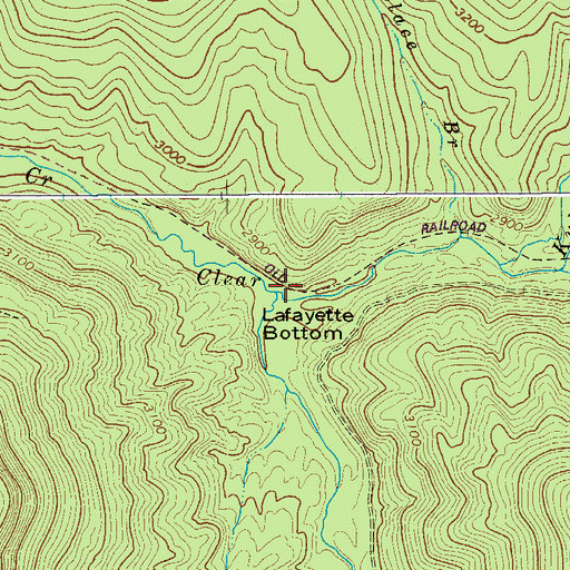 Topographic Map of Laurel Creek, WV