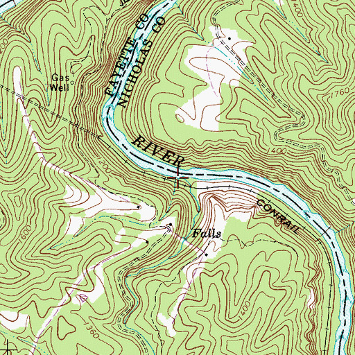Topographic Map of Laurel Creek, WV
