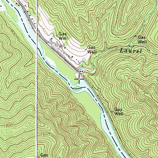 Topographic Map of Laurel Creek, WV