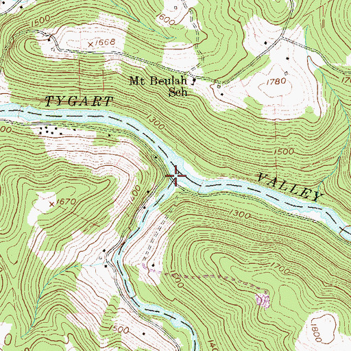 Topographic Map of Laurel Creek, WV