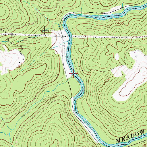 Topographic Map of Laurel Creek, WV