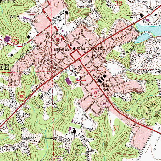 Topographic Map of Alabama Conference Female College (historical), AL