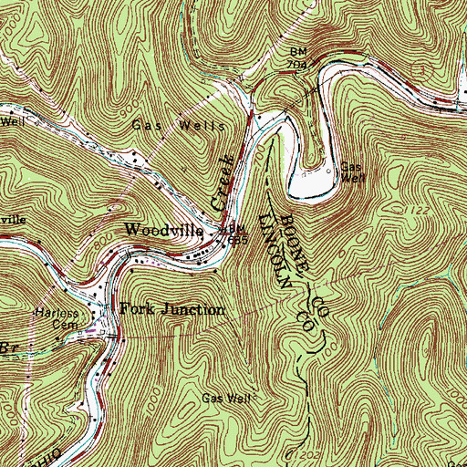 Topographic Map of Laurel Fork, WV