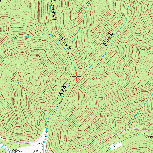 Topographic Map of Laurel Fork, WV