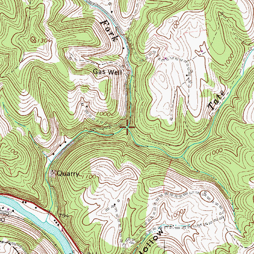 Topographic Map of Laurel Fork, WV