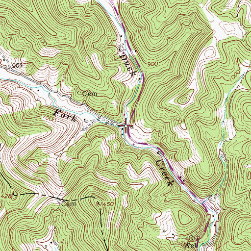 Topographic Map of Laurel Fork, WV