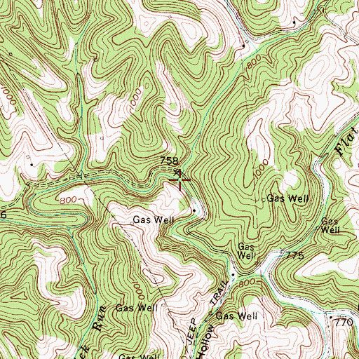 Topographic Map of Laurel Fork, WV