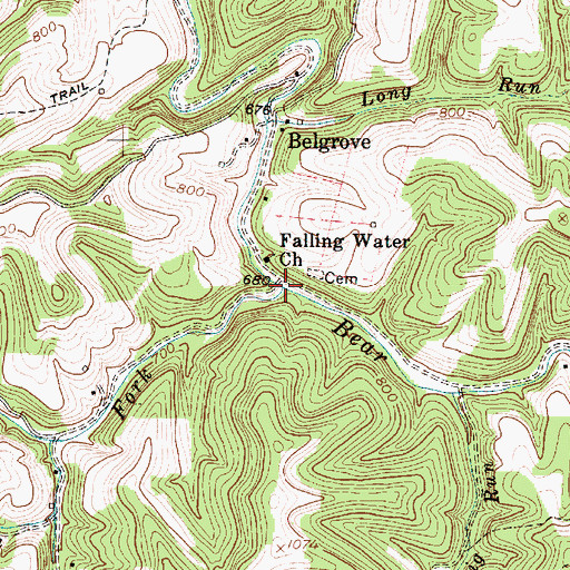 Topographic Map of Laurel Fork, WV