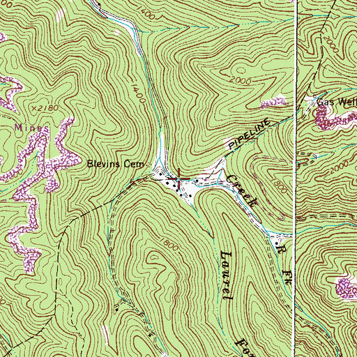 Topographic Map of Laurel Fork, WV