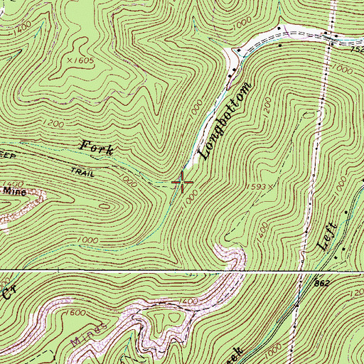 Topographic Map of Laurel Fork, WV
