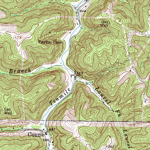 Topographic Map of Laurel Fork, WV