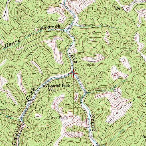 Topographic Map of Laurel Fork, WV