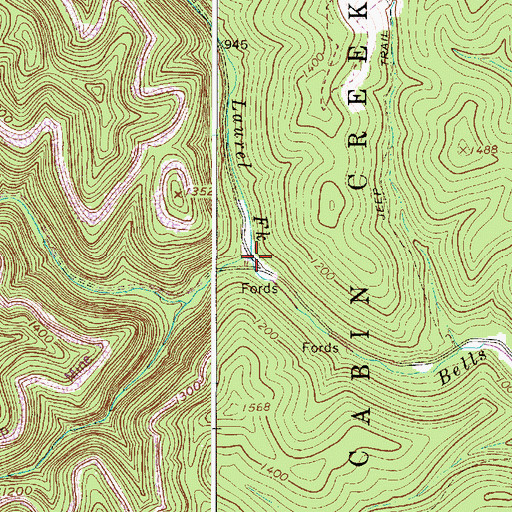 Topographic Map of Laurel Fork, WV