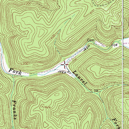 Topographic Map of Laurel Fork, WV
