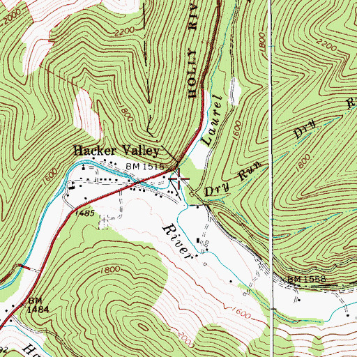 Topographic Map of Laurel Fork, WV