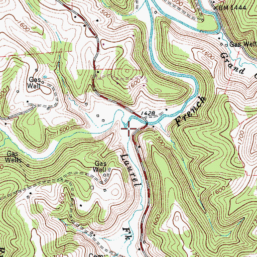 Topographic Map of Laurel Fork, WV