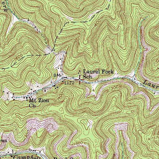 Topographic Map of Laurel Fork School (historical), WV