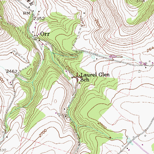 Topographic Map of Laurel Glen School (historical), WV