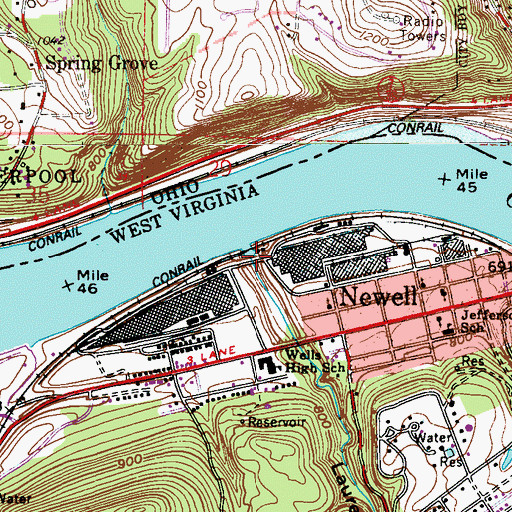Topographic Map of Laurel Hollow, WV