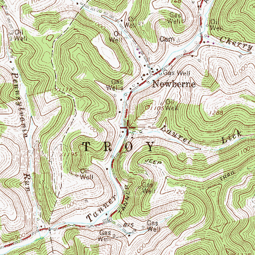 Topographic Map of Laurel Lick, WV