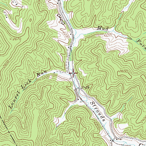 Topographic Map of Laurel Lick Run, WV