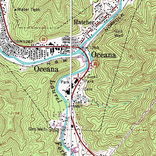 Topographic Map of Laurel Park, WV