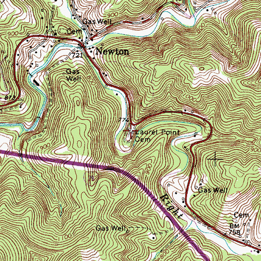 Topographic Map of Laurel Point Cemetery, WV