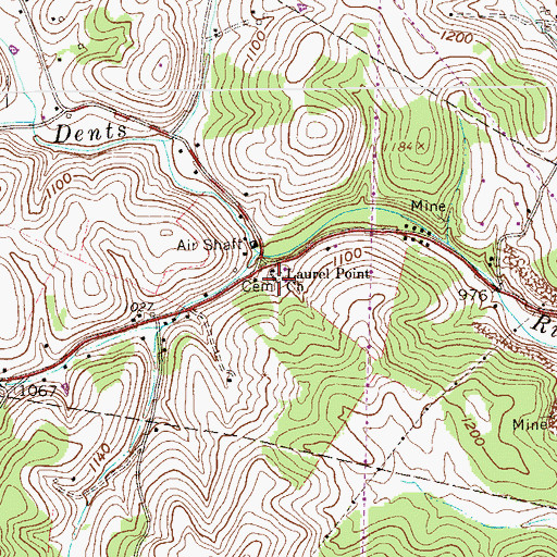 Topographic Map of Laurel Point Church, WV