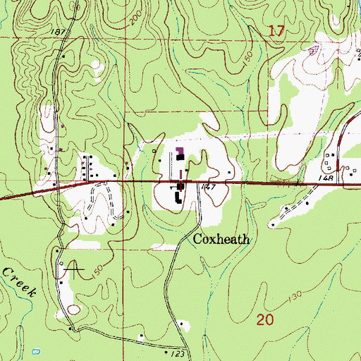 Topographic Map of Cox School, AL