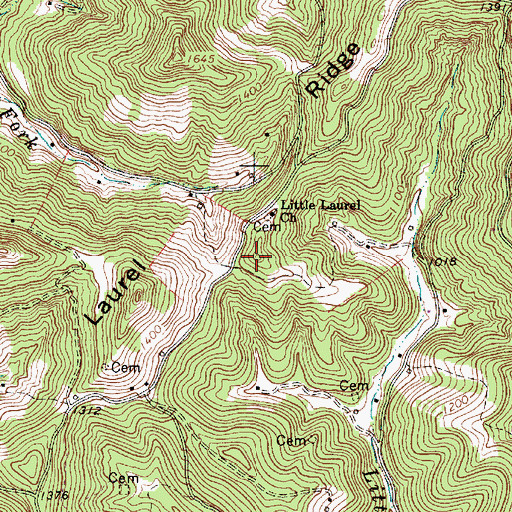 Topographic Map of Laurel Ridge, WV