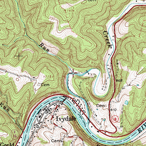 Topographic Map of Laurel Run, WV