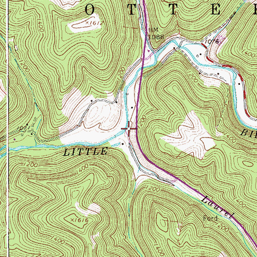 Topographic Map of Laurel Run, WV
